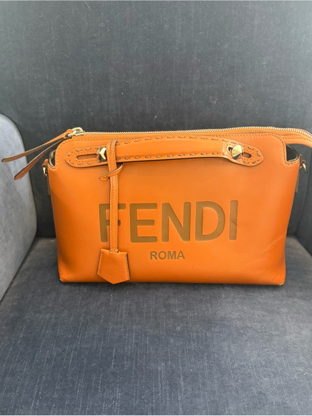 Fendi by the way medium shoulder bag. Interior with Branded Zip Pocket